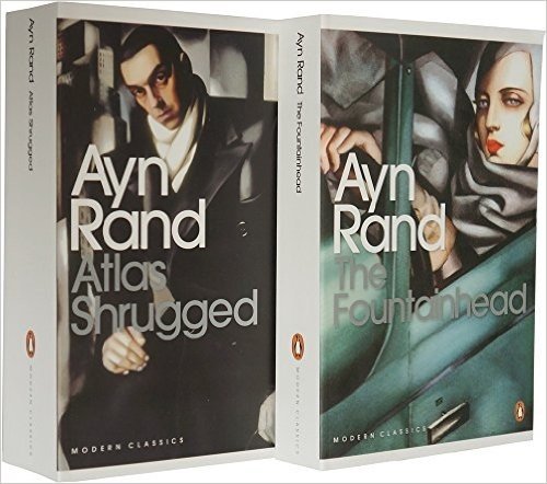 英文原版Atlas Shrugged/The Fountainhead by Ayn Rand安·兰德代表作（阿特拉斯耸耸肩+源泉）2本一套企鹅现代经典版本