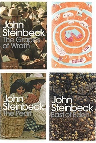 John Steinbeck 约翰·斯坦贝克经典著作 英文原版 人鼠之间/珍珠/伊甸园东/愤怒的葡萄 4本一套 Of Mice and Men/The Pearl/East of Eden/The Grapes of Wrath (斯坦贝克英文合集)