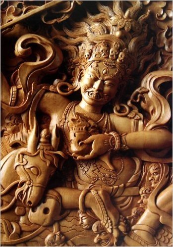 西藏涌泉木刻浮雕唐卡