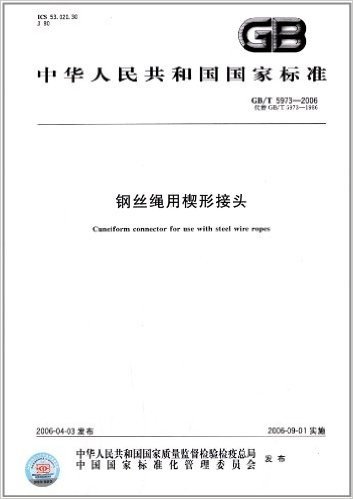 中华人民共和国国家标准:钢丝绳用楔形接头(GB/T 5973-2006)