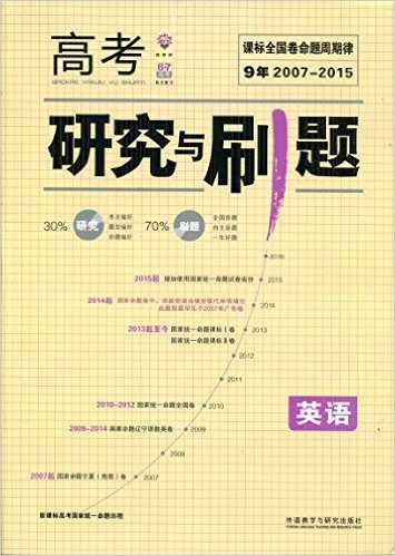 2015年6月第1版 第1次印刷 理想树·课标全国高考:高考研究与刷题·英语  课标全国卷命题周期律 9年2007-2015必刷题