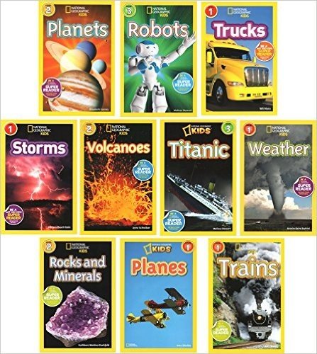 英文原版National Geographic KIDS Readers 美国国家地理科学大百科全彩少儿分级读物10册 自然科学与科技篇 卡车/天气/飞机/列车/风暴/行星/火山/岩石矿物/泰坦尼克号/机器人 /Trucks/Weather/Planes/Trains/Storms!/Planets/Volcanoes!/Rocks and Minerals/Titanic/Robots