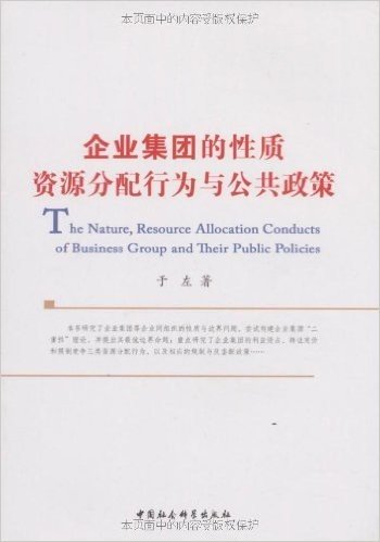 企业集团的性质、资源分配行为与公共政策