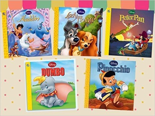 迪士尼故事5册合集 英文原版 Disney Storybook 进口正版童书 阿拉丁 木偶奇遇记 彼得潘 小姐与流浪汉 小飞象